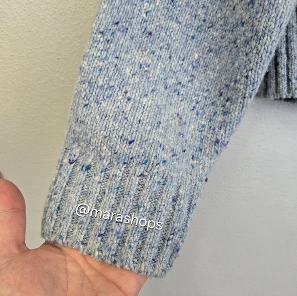 Vince Boxy High Neck Nep Merino Wool Blend Sweater - Picture 4 of 7
